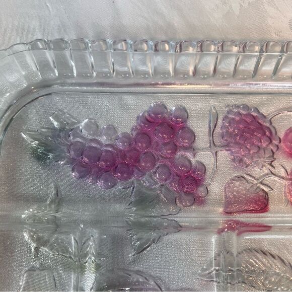 Vintage Indiana Glass Divided Serving/Relish Tray 5 Slot Fruits Hors D’oeuvres - Picture 7 of 12